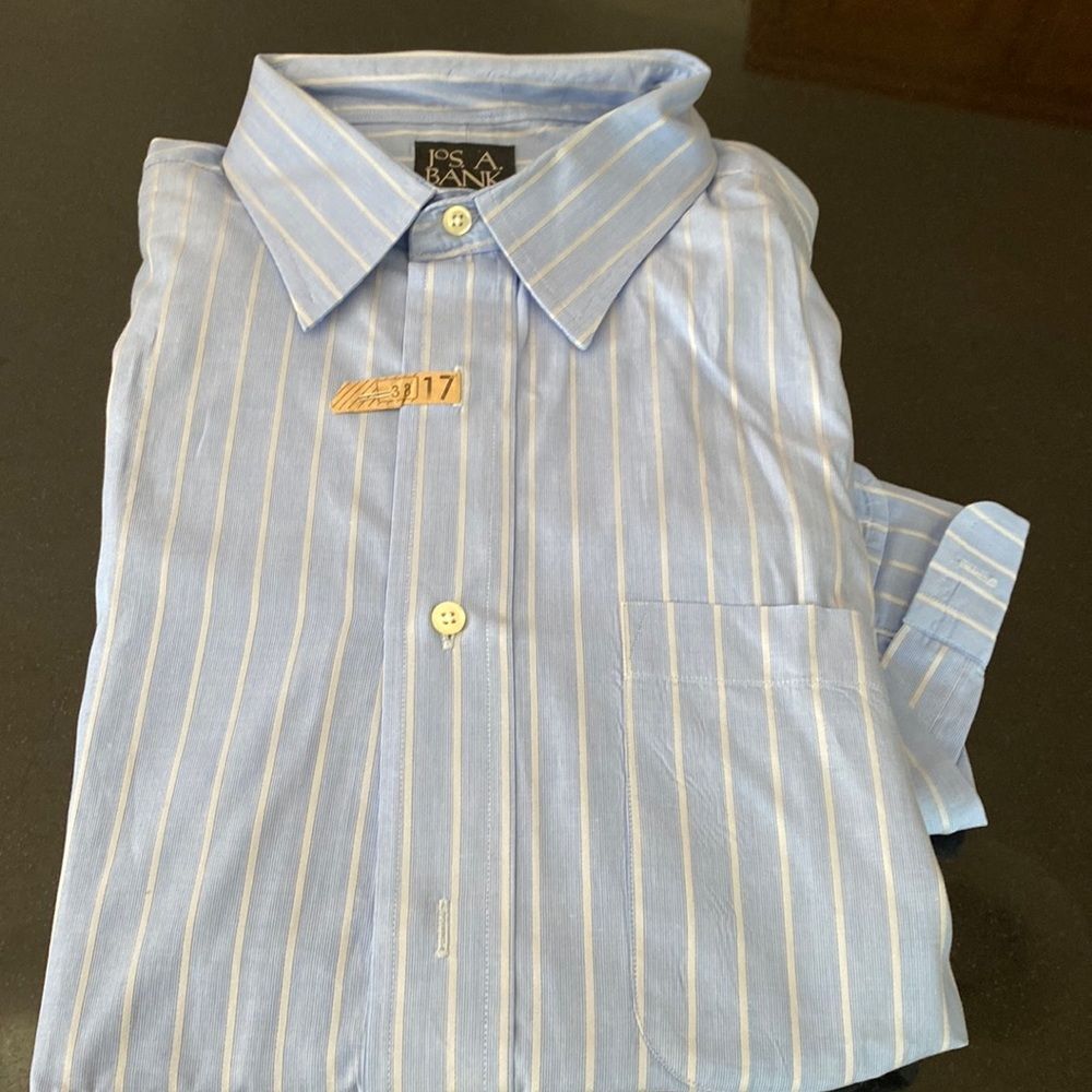 Jos a Bank men’s dress shirt 17–30 300% cotton from Costa Rica blue and …